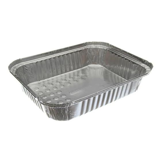 Imagem de Marmitex de Alumínio com Capacidade de 1150ml com Tampa de Cartão Aluminizado com 10 Unidades Thermoprat