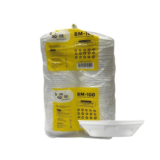 Marmitex de Isopor 500ml sem tampa Bom Apetite com 100 unidades Menor preço em Marmitex de Isopor 500ml sem tampa Bom Apetite com 100 unidades