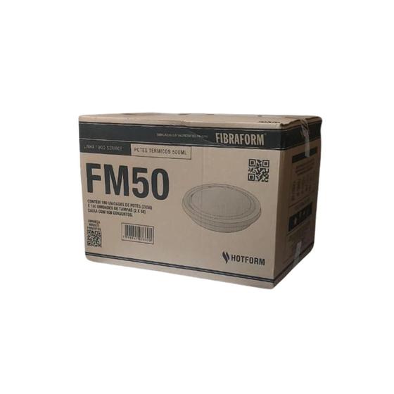 Imagem de Marmitex de Isopor com Tampa 500ml FM50 Pequena Fibraform c/100 un