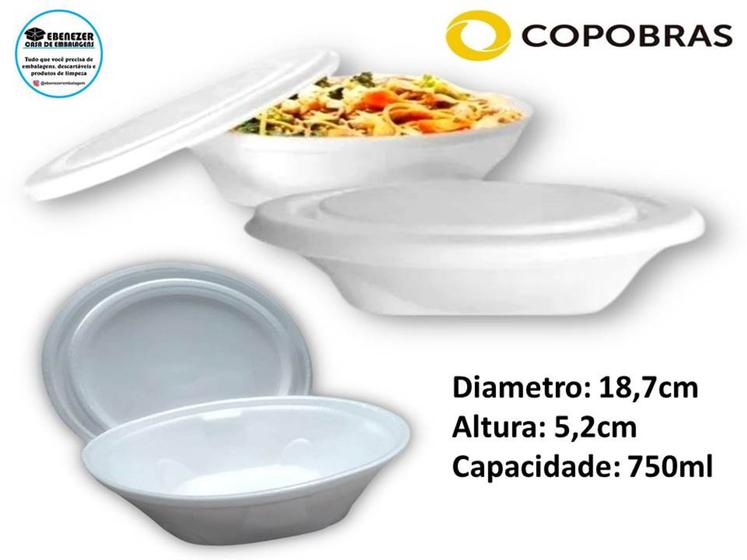 Imagem de Marmitex Marmita Branca com Tampa Isopor Térmica Delivery