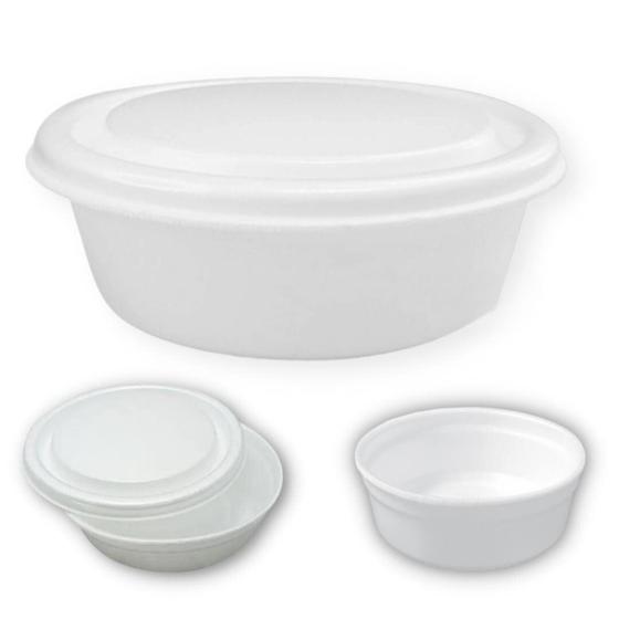 Imagem de Marmitex Marmita de Isopor Branca com Tampa Spumapac REF4 9 - 1000ml - FD 100 Unidades