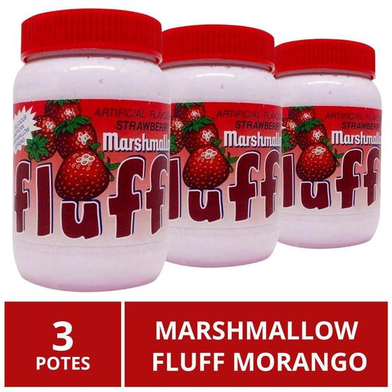 Imagem de Marshmallow Americano Fluff, 3 Potes De 213G, Morango