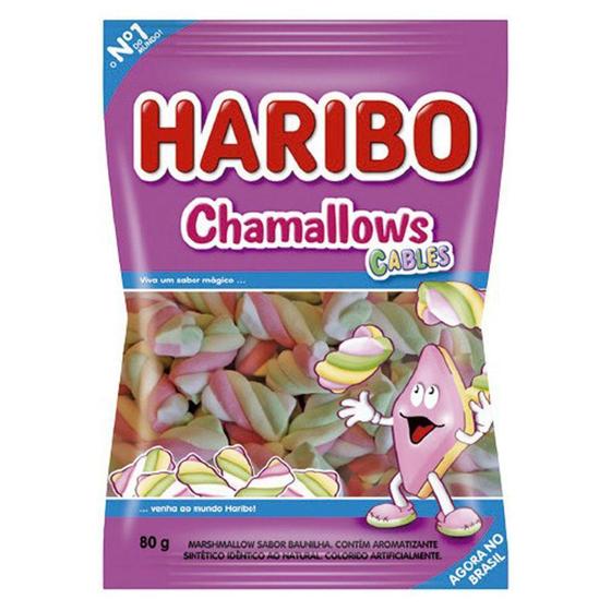 Imagem de Marshmallow Chamallows Cables Colorido 80g - Haribo