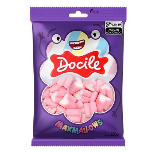 Imagem de Marshmallow Docile de Coração Sabor Morango - Pacote com 250G