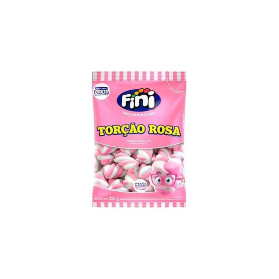 Imagem de Marshmallow Fini Torção Rosa Pacote com 250grs