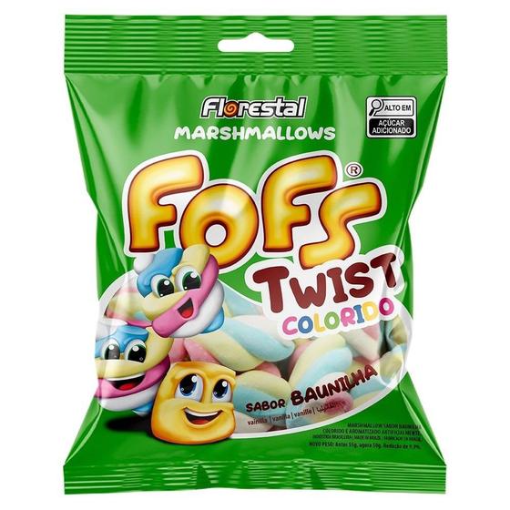 Imagem de Marshmallow Florestal Fofs Twist Colorido 50g - Embalagem com 24 Unidades