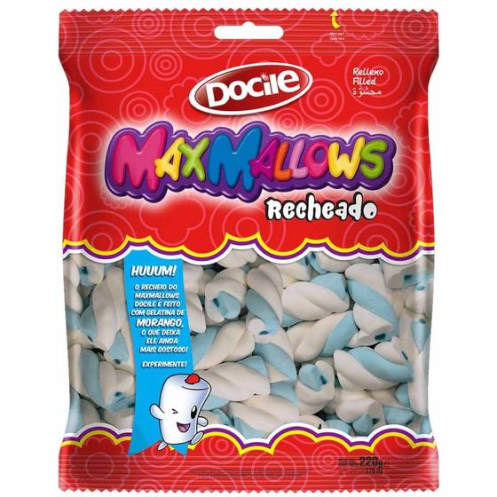Imagem de Marshmallow Recheado Twist Azul 220g Docile