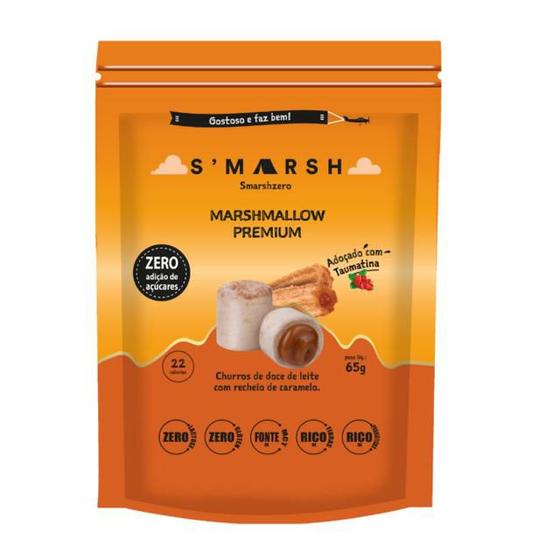 Marshmallow Zero Churros recheado com caramelo Smarsh Smarsh Brasil Marshmallow