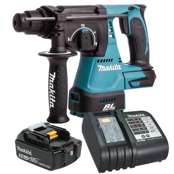 Martelete A Bateria 18v 5ah Combinado Dhr242z Makita Com Carregador Bivolt Imagem de Martelete A Bateria 18v 5ah Combinado Dhr242z Makita Com Carregador Bivolt