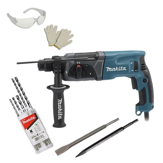 Imagem de Martelete Comb Makita 800W Hr2470X18 S/ Maleta Com Kit 110V