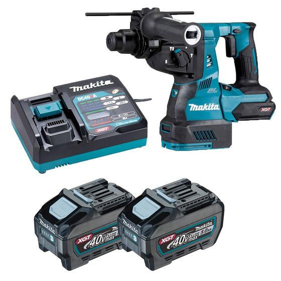 Imagem de Martelete Combinado 28mm 40v XGT HR003 2x 5.0Ah Makita 220v
