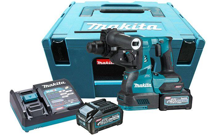 Imagem de Martelete combinado makita 28mm 2bat 4ah 40v max 3.2j