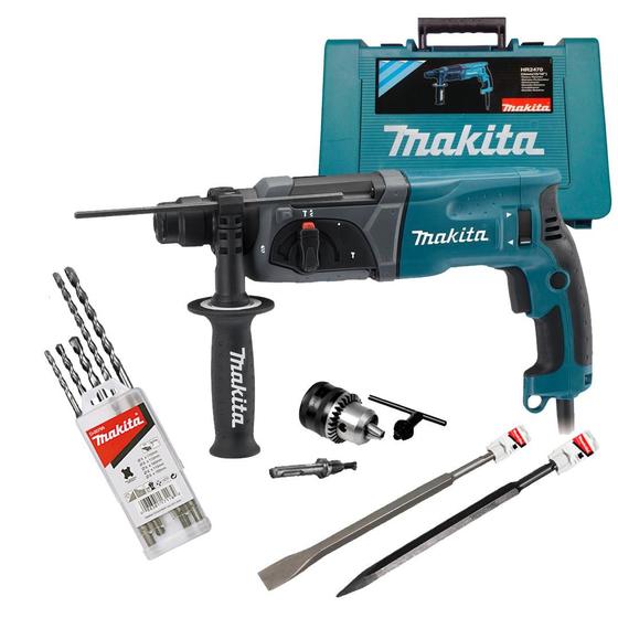 Martelete Combinado Sds Plus Hr2470 Makita 800w + Acessórios Menor preço em Martelete Combinado Sds Plus Hr2470 Makita 800w + Acessórios