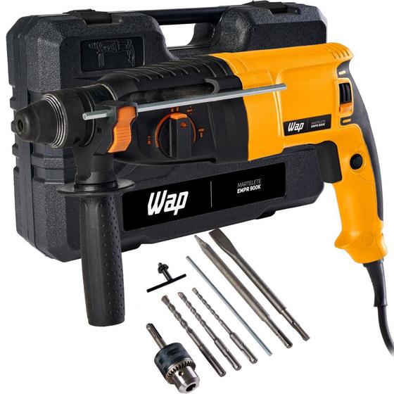Martelete Perfurador e Rompedor 900W SDS Plus com kit de acessórios - EMPR 900K - Wap Menor preço em Martelete Perfurador e Rompedor 900W SDS Plus com kit de acessórios - EMPR 900K - Wap