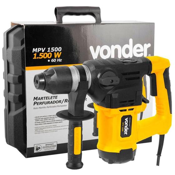 Martelete Perfurador Rompedor Vonder 1500W 220V 5,5J SDS Plus Performance em Concreto Madeira Aço Menor preço em Martelete Perfurador Rompedor Vonder 1500W 220V 5,5J SDS Plus Performance em Concreto Madeira Aço