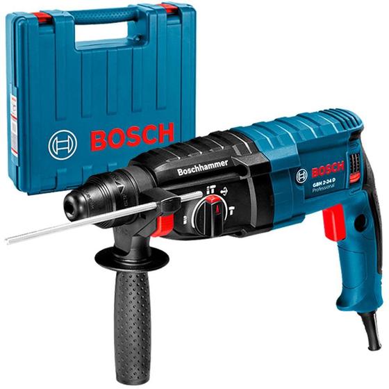 Martelete Perfurador SDS-PLUS 800W 2,7KG GBH 2-24D 112A0 Perfurador/Rompedor BOSCH Menor preço em Martelete Perfurador SDS-PLUS 800W 2,7KG GBH 2-24D 112A0 Perfurador/Rompedor BOSCH