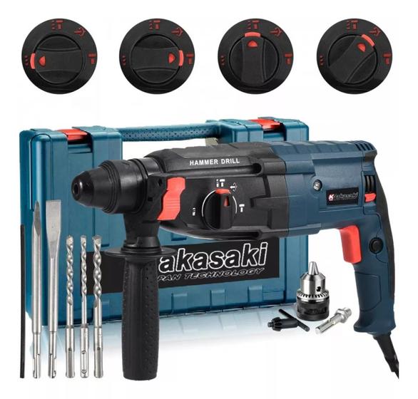 Martelete Rompedor Rotativo Furadeira Impacto 1200W 12 Peças Menor preço em Martelete Rompedor Rotativo Furadeira Impacto 1200W 12 Peças