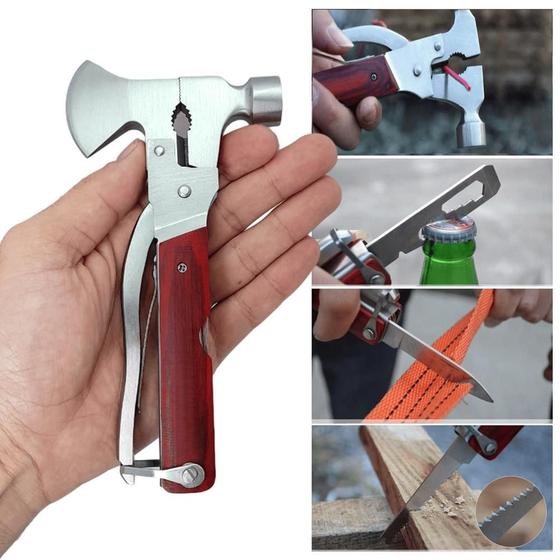 Imagem de Martelo Alicate Canivete Multifuncional com Serra, Chave de Fenda Equipamento de Sobrevivência BOM1501