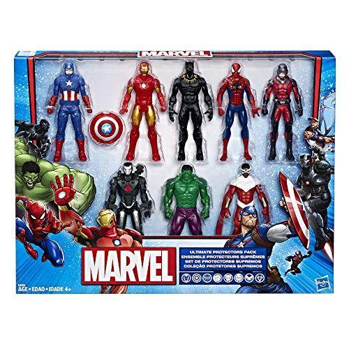 Imagem de Marvel Avengers Action Figures - Homem de Ferro, Hulk, Pantera Negra, Capitão América, Homem-Aranha, Homem-Formiga, Máquina de Guerra & Falcão! (8 Figuras de Ação)