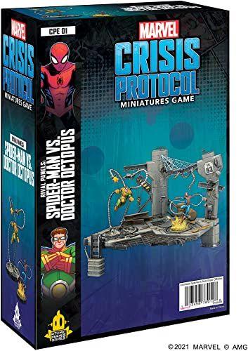 Imagem de Marvel Crisis Protocol Homem-Aranha vs Doutor Octopus Painéis Rivais  Jogo de batalha de miniaturas para adultos e adolescentes  Idade 14+  2  de jogadores Tempo médio de reprodução de 90 minutos  Feito por Atomic Mass Games,CPE01