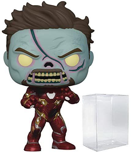 Imagem de Marvel: E se - Zumbi Homem de Ferro Tony Stark Funko Pop! Boneco de vinil (fornecido com capa protetora compatível com Pop Box)