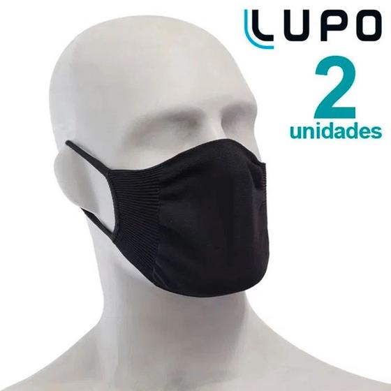 Imagem de Máscara Adulto Lupo Kit 2 Unidades Preta - 36004U