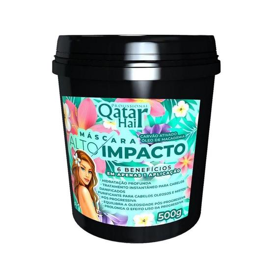 Máscara Alto Impacto Qatar Hair Carvão Ativado 500g Máscara Capilar
