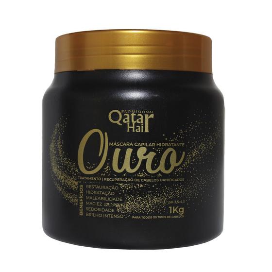 Máscara Banho De Ouro 6 Beneficios Qatar Hair 1000gr Qualque tróia