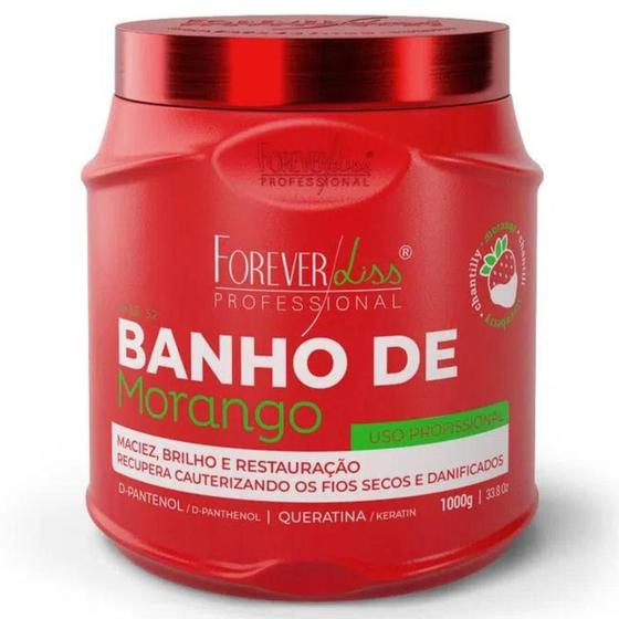 Imagem de Máscara Banho de Verniz Morango Forever Liss 1kg - Produto Original