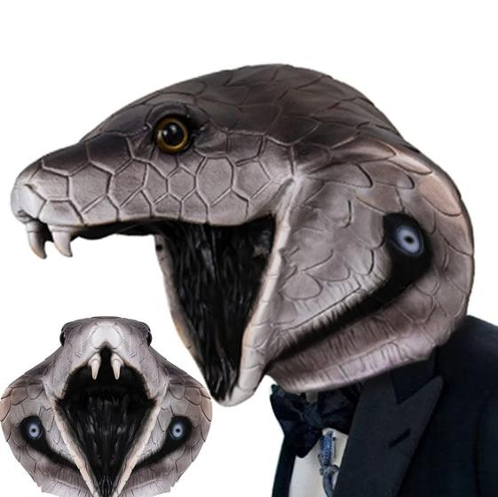 Imagem de Máscara BEESUM 2023 Scary King Cobra Head Latex para Halloween