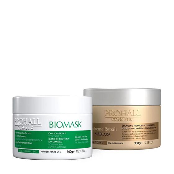 Imagem de Máscara Biomask 300g +  Máscara Extreme Repair 300g Prohall Cosmetic