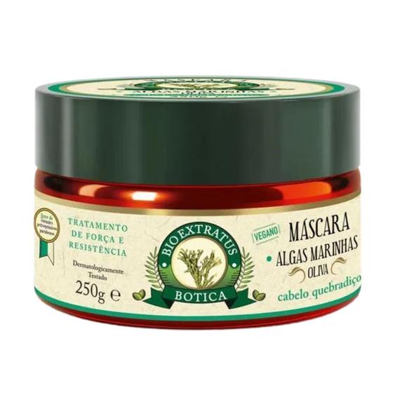 Mascara Botica Algas Marinhas Bio Extratus Tratamento De Força E Resistencia Capilar 250g