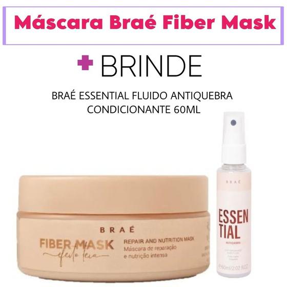Imagem de Máscara braé fiber mask ganhe braé essential antiquebra condicionante 60ml