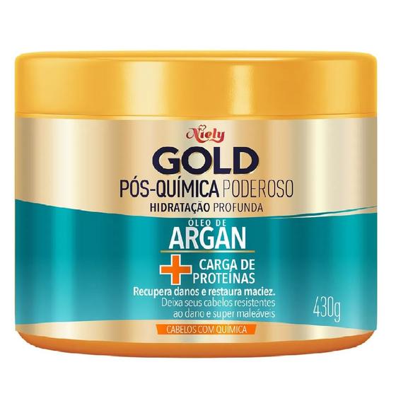 Imagem de Máscara Capilar Concentrada Niely Gold Óleo De Argan Pós Química 430g