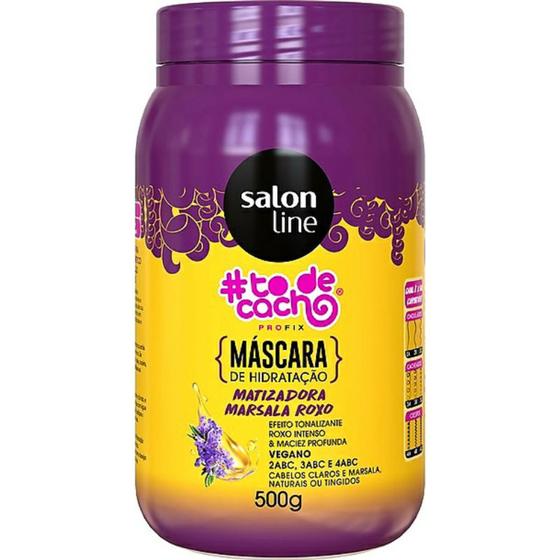 Imagem de Máscara Capilar Matizador Marsala roxa  todecacho Salon Line 500g.