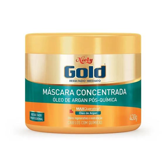 Máscara Capilar Niely Gold Óleo De Argan Pós Química 430g Cuidados