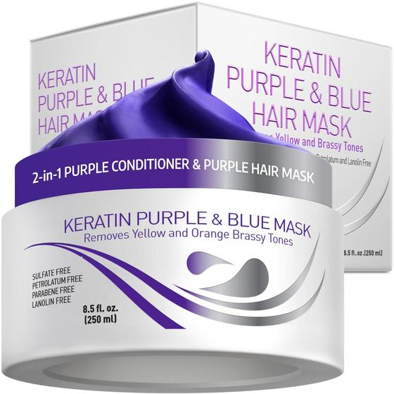 Imagem de Máscara Capilar VITAMINS - Toner Roxo de Queratina para Cabelos Loiros