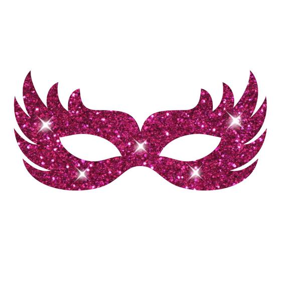 Imagem de Máscara Carnaval Rosa em EVA c/ Glitter e Elástico - 01 unid