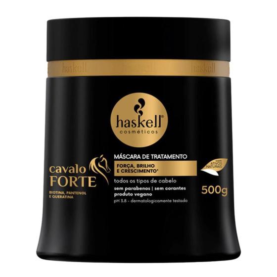 Imagem de Mascara Cavalo Forte Haskell 500g Fortalecimento Crescimento Cabelo Tratamento