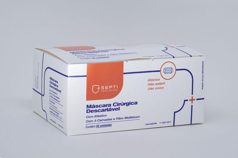 Mascara Cirurgica descartavel tripla c/ 50 unidades Menor preço em Mascara Cirurgica descartavel tripla c/ 50 unidades