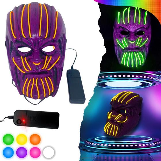 Imagem de Mascara Com Led Neon Carnaval Cosplay Fantasia Adulto Festa