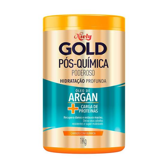 Máscara Concentrada Niely Gold Óleo Argan Pósquímica 1kg Cuidados