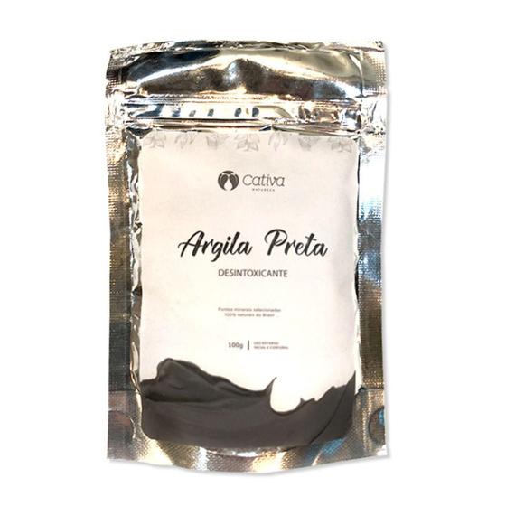 Imagem de Máscara De Argila Preta Facial Natural 100G Cativa Natureza