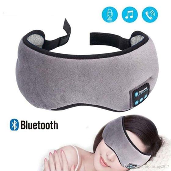 Imagem de Mascara de Dormir Bluetooth com Fone de Ouvido Tapa Olho Sono Tranquilo Musica - Braslu