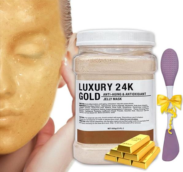 Imagem de Máscara de Gelatina Facial com Ouro 24k Ouhans - 680ml com Pincel