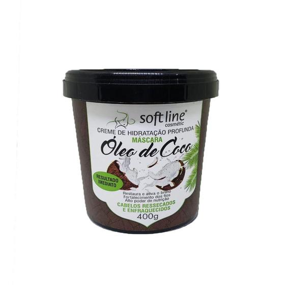Imagem de Mascara de Hidratação Óleo de Coco 400gr - Soft Line - Salon Line