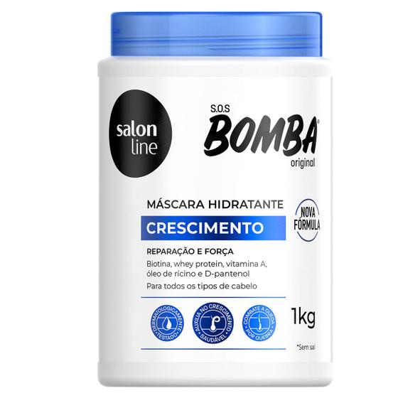 Máscara de Hidratação SOS Bomba Original Salon Line 1kg - S.O.S Bomba Imagem de Máscara de Hidratação SOS Bomba Original Salon Line 1kg