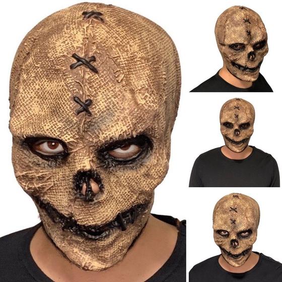 Imagem de Máscara De Látex Caveira Crânio Costurado Scarecrow Espantalho Halloween Terror