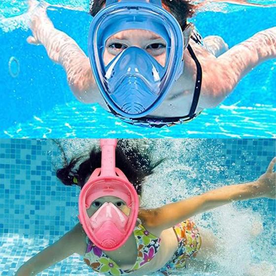 Máscara de Mergulho Infantil Natação Praia Mar Piscina Snorkel Full ...