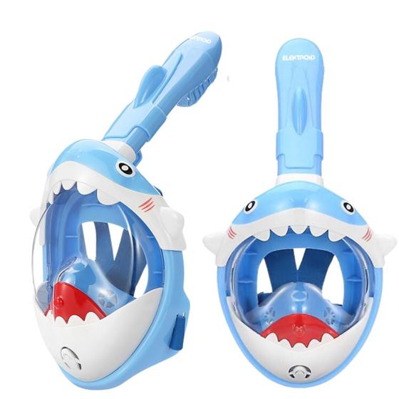 Máscara de mergulho snorkel infantil XS azul tubarão Menor preço em Máscara de mergulho snorkel infantil XS azul tubarão
